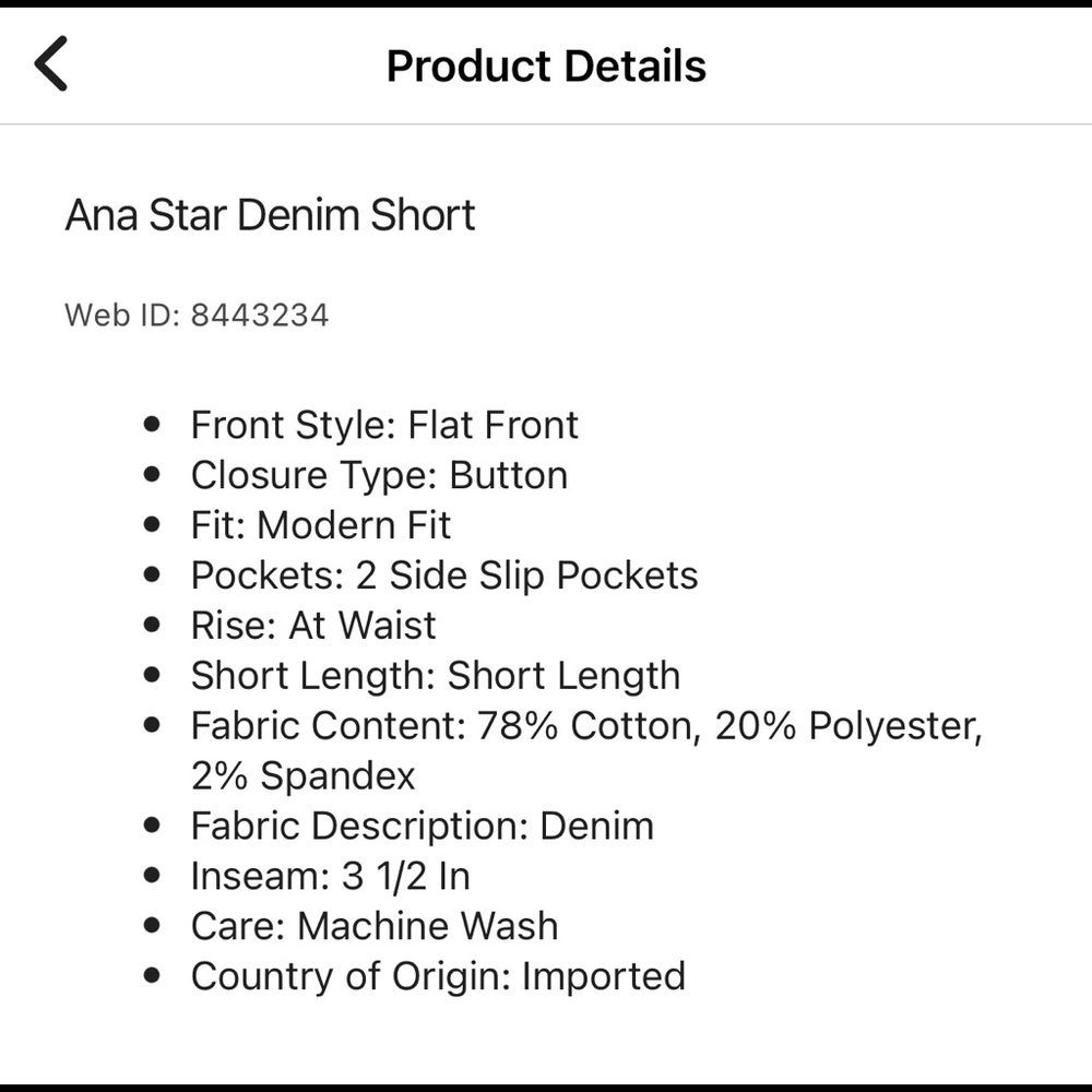 NEW ANA Denim Jean Shorts Blue Size 2 Women’s - Picture 6 of 15